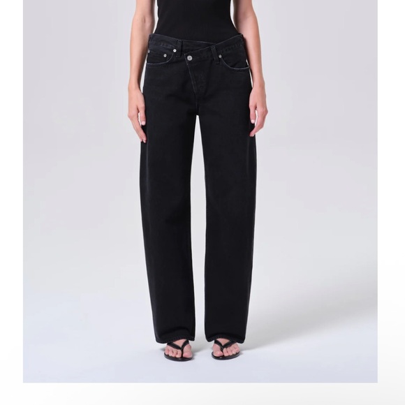 AGOLDE Arc Criss Cross Jeans - Black/Grey - Size 25